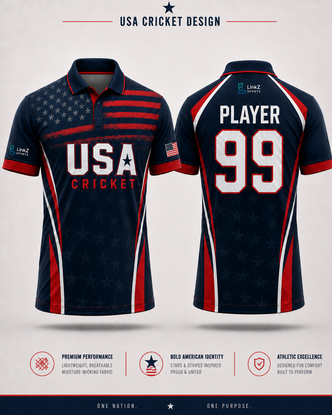USA-inspired LinkZ Sports cricket jersey concept